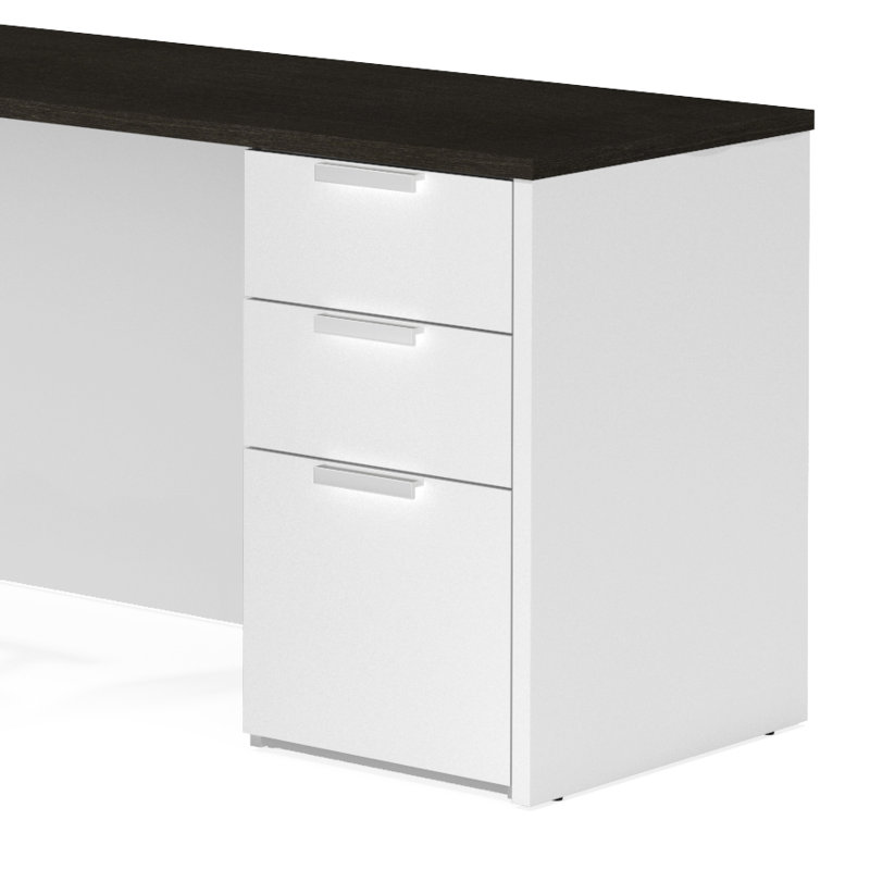 Glidden Reversible U-Shape Executive Desk with Pedestal, White