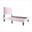 Lit simple capitonné ajustable pour lit simple en velours à couture V moderne rose classique-129769785