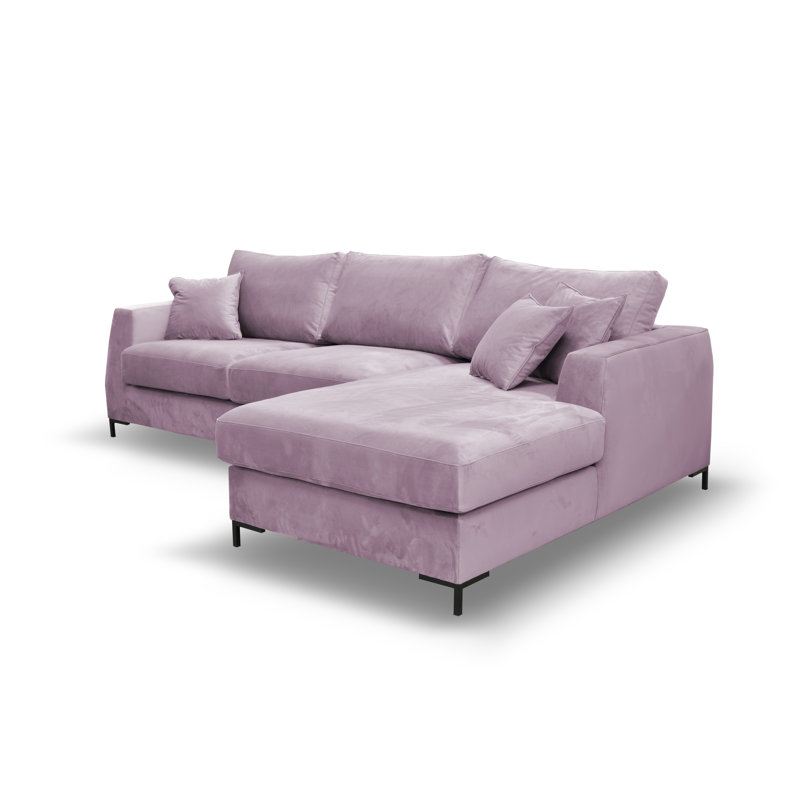 Inwood 4 Seater Corner Sofa , Pink 100 % polyester, Right Hand Facing