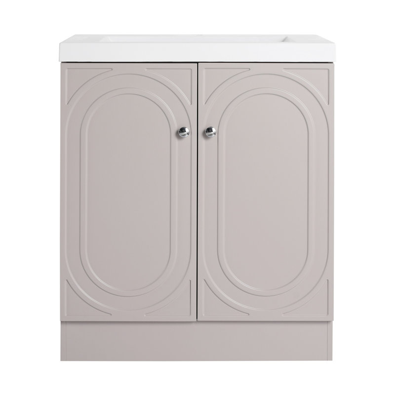Meuble-lavabo autoportant avec lavabo en résine, 29.5"