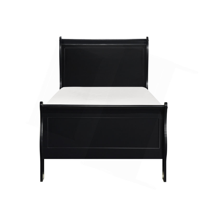 Mobilier de chambre à coucher en bois de style Louis Philippe, Lit simple