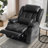 Power Lift Recliner Chair Dual Motor, Infinite Position Lay Flat Recliners for Adult & Elderly with Heat & Massage, Large, Type-C Charge, Lumbar Pillow for Living Room, Leather (Black)-1226072341