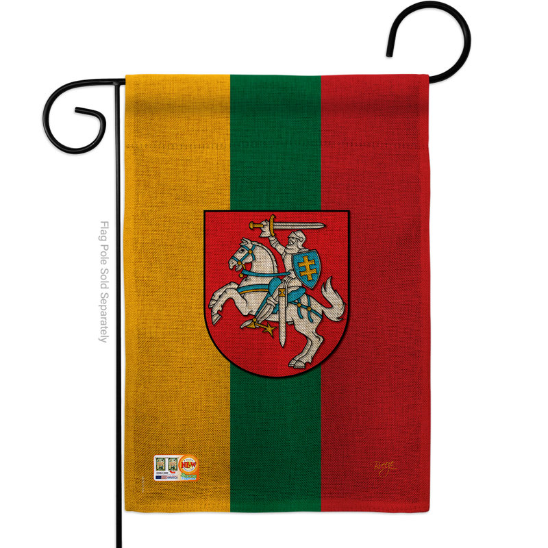 En toile jute 2 côtés 18,5 x 13 po lituanie drapeau de jardin