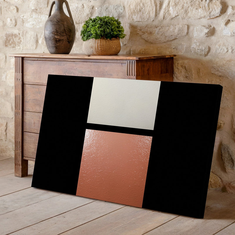 Toile, "abstraite" avec deux échantillons de couleurs rectangulaires positionnés à la verticale sur toile, H 18 po x l 24 po