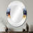 Abstract Blue And Yellow Marble Waterfall II - Large Oval Wall Mirror On Metal-467052584