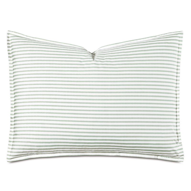 Blass Ticking Cotton Striped Sham by Alexa Hampton, Standard, Leaf
