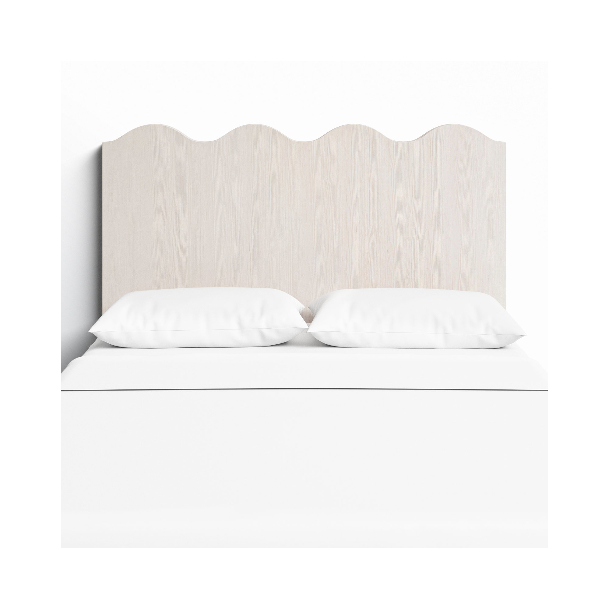 Rosalie Scalloped Headboard, White Sand, Queen