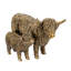 Statue de vache et de veau Highland 7,5 x 4,5 x 5,5 po en polyrésine réaliste avec finition bronze riche