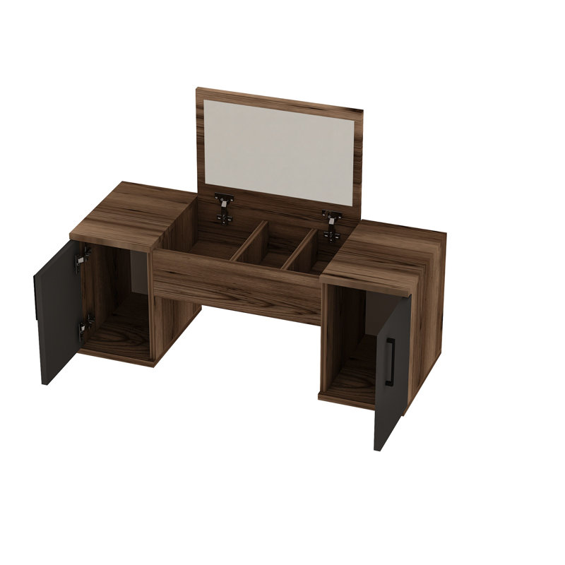 Meuble-lavabo, Noyer clair / anthracite