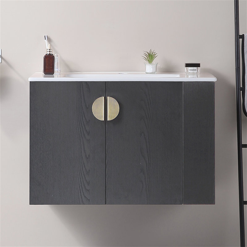 Yudani Bathroom Storage Cabinet,30" Bathroom Vanity with Sink,with two Doors Cabinet Bathroom Vanity Set with Storage Shelf