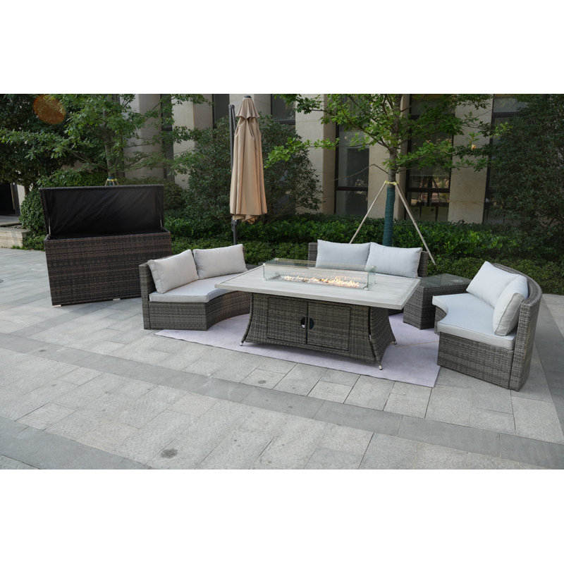 Alseepa 6 - Person Patio Conversation Set with Cushions