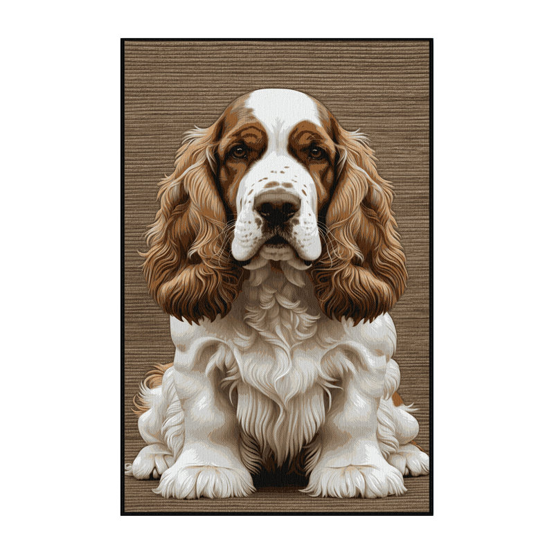 Washable Clumber Spaniel Dogs Area Rug, Rectangle 2' x 3'