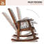 Ensemble de 2 chaises berçantes d'extérieur - Mobilier de patio en bois, style rustique, pour terrasse, porche, balcon et jardin.