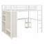 Loft Bed Frame With Built-In Wardrobe,Desk And Storage Shelves