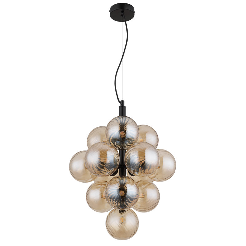 Kimbal 13 - Light Matte Black Pendant, Amber