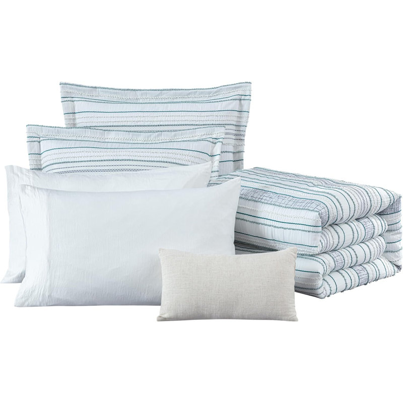Twin White Microfiber Comforter Set with Accent Pillow