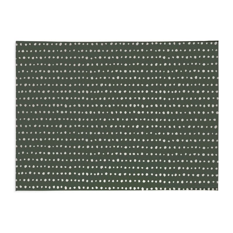 Dot Row Kids Play Mat, Rectangle 36" x 60", Chimichurri/Green