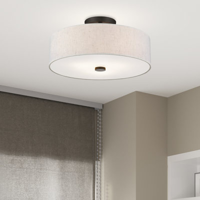 Arianny Linen Blend Semi Flush Mount