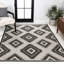 Tapis intérieur / extérieur noir / crème Caherty-1214024146