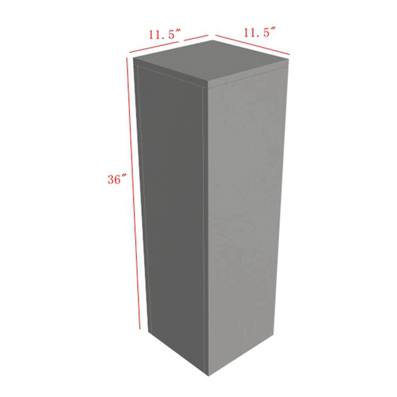 Aryahna 11.5X11.5X36" Grey Wood Cube Pedestal Display Glorifier Riser Stand