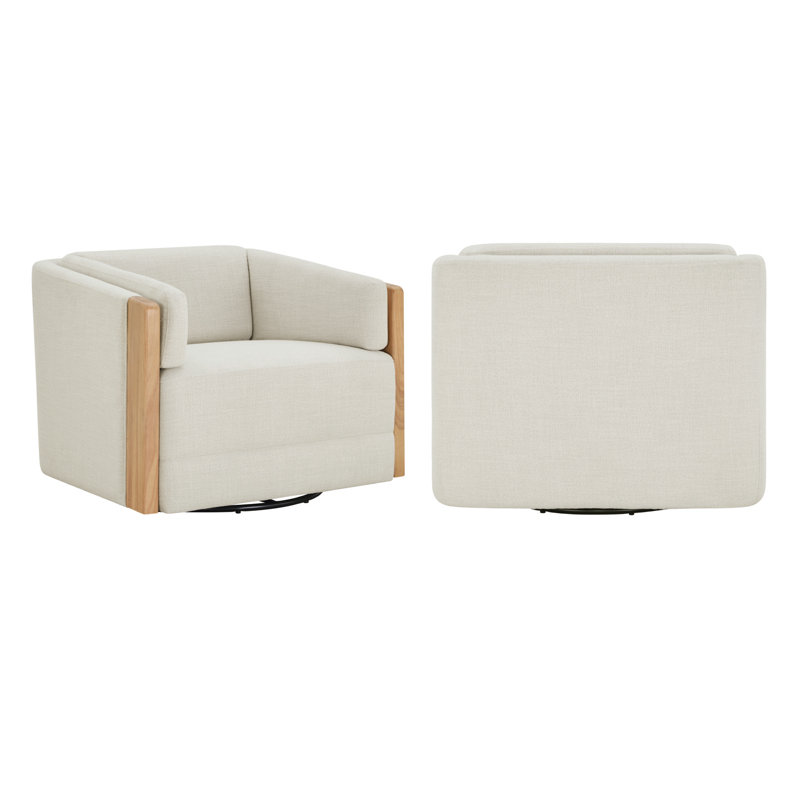 Chaise d'appoint pivotante Audrey (ensemble de 2), Mélange de polyester Effie