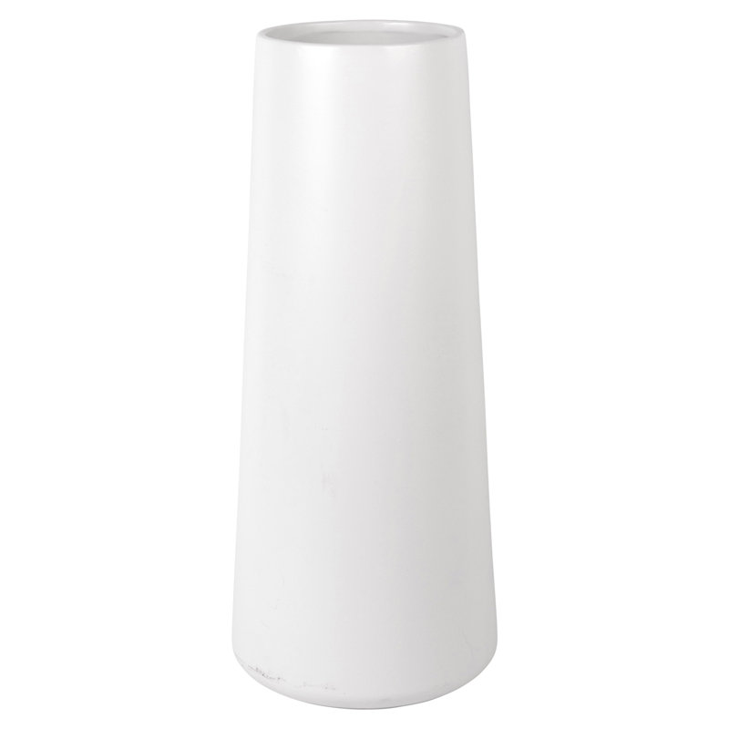 22" White Ceramic Vase – Elegant Floor Vase for Living Rooms & Offices