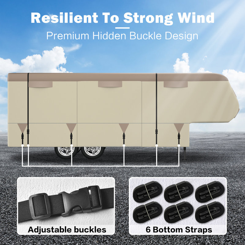 Mildew Resistant RV Cover By NARELECT, 121" H x 102" W x 414" D