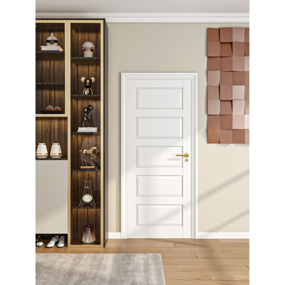 Placard en bois aggloméré blanc 32 po x 80 po Modern