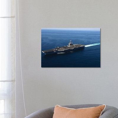 The Aircraft Carrier USS John C. Stennis by Stocktrek Images - Wrapped Canvas Print