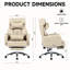Chaise de bureau moderne avec support lombaire et repose-pieds caché de couleur grise ergonomique-230795061