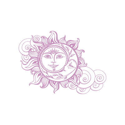 Décalcomanie murale soleil et lune
