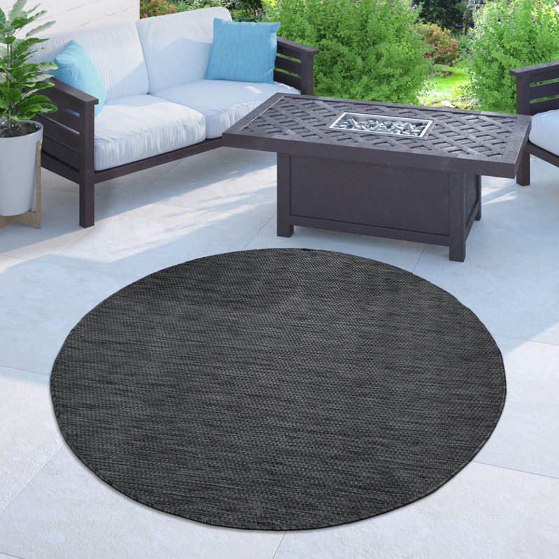 Iyana Machine Woven Indoor/Outdoor Area Rug , Round 5'3"