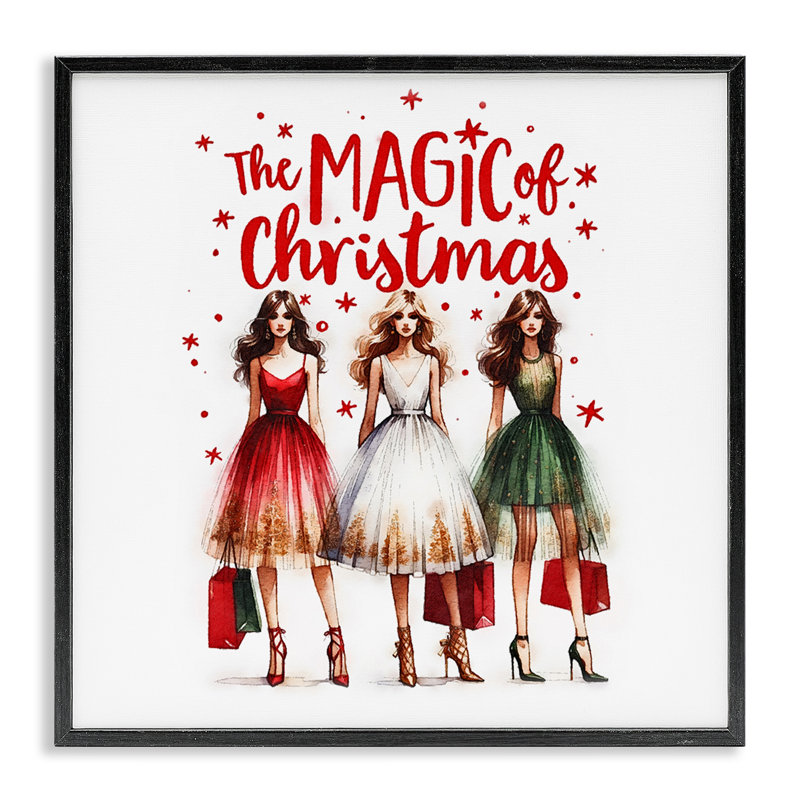 «Glam Magic Of Christmas», estampe numérique par Amanda Greenwood, Giclée encadrée noir minuit, H 17 po x l 17 po