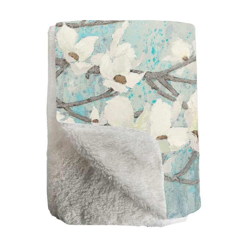Jeté en sherpa Dogwood Blossoms
