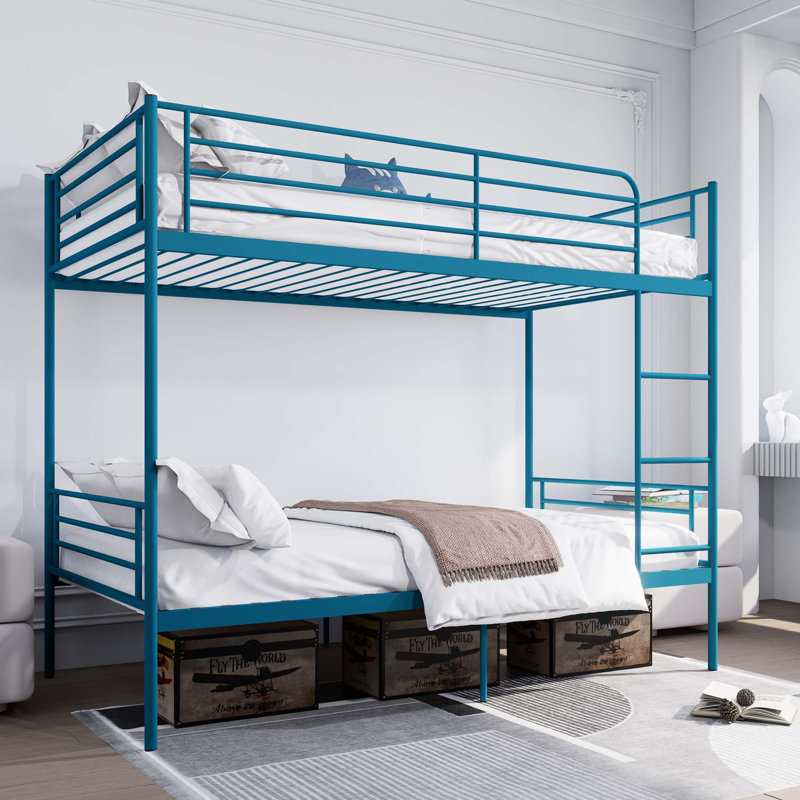 Lit superposé polyvalent en métal avec barrière de sécurité et option de séparation, Blue