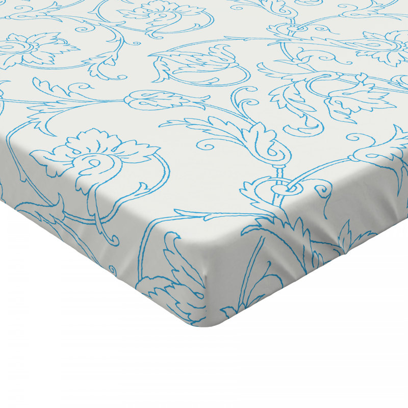 Microfiber Fitted Sheet, Full/Double Fitted Sheet, White Floral