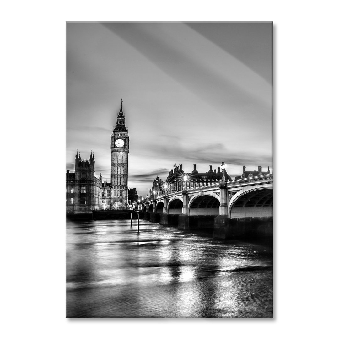 Glasbild Westminster Bridge Big Ben