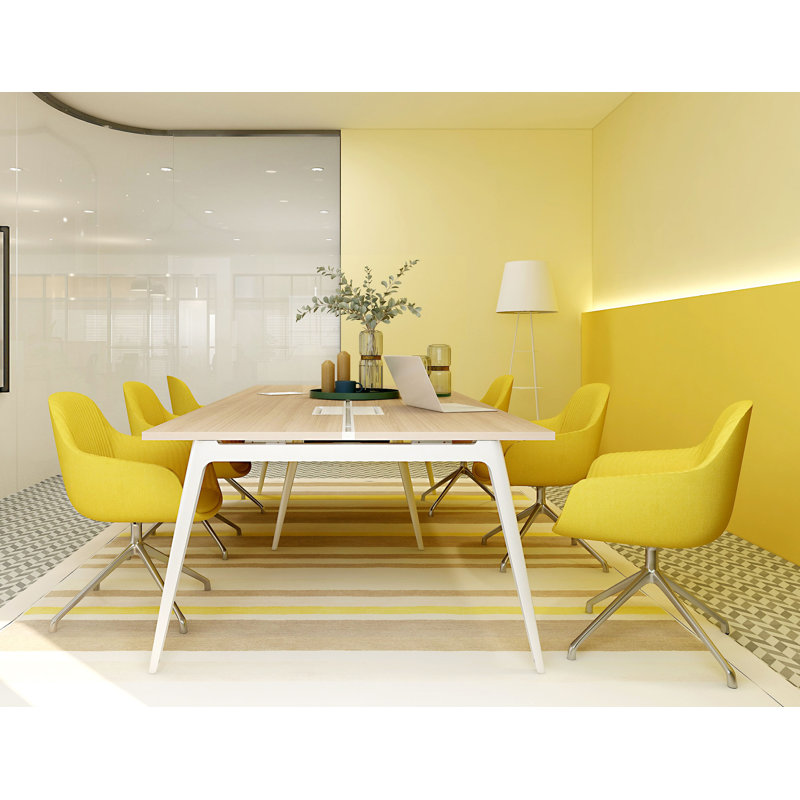 Chaise de réception en tissu empilable avec structure en métal Jest, Jaune