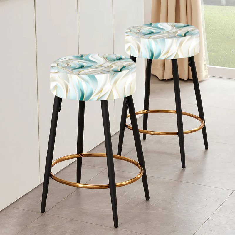 Ensemble de 2 tabourets de bar vert et blanc Sparkling Dazzle Glamour I - Glam