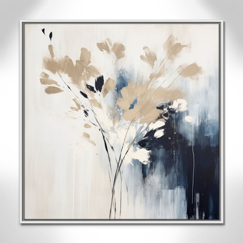 «Bliue Earthly Neutralité II» par Irena Orlov, L 31,5 po x H 31,5 po, Toile avec cadre, Flotteur blanc