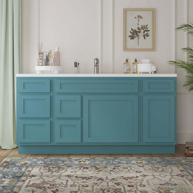 Base de meuble-lavabo simple 66 po seulement, Sarcelle