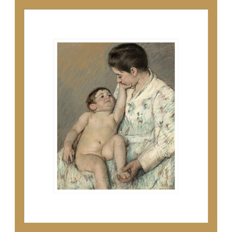 «A Caress» par Mary Cassatt, impression giclée sur cadre, H 15,75 po x l 13,75 po