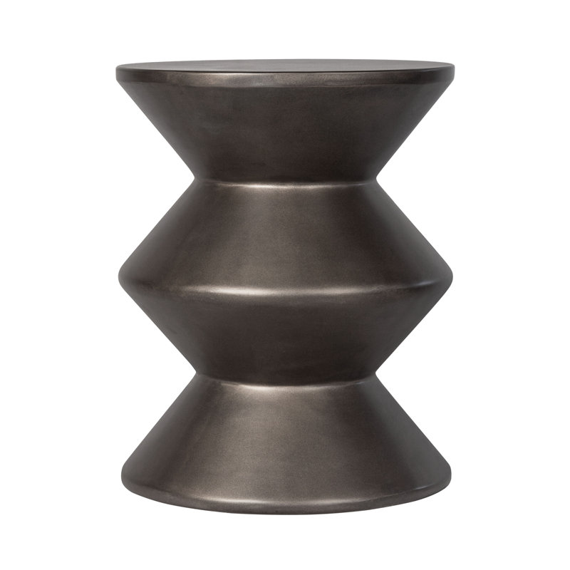Bronze Concrete Accordion Silhouette End Table