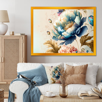 «Blue and Gold Floral Bunch I», impression sur toile