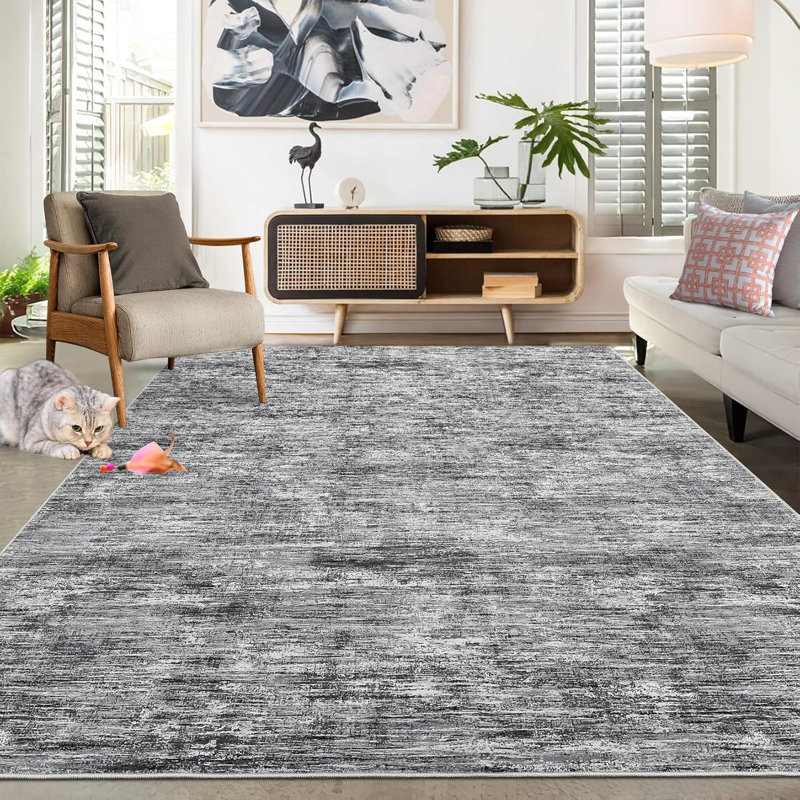 Tapis Tapis lavable Tapis abstrait moderne Tapis de couloir contemporain Tapis de sol antidérapant pliable