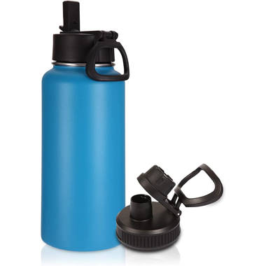 Orchids Aquae 128oz. Insulated Stainless Steel Water Bottle Straw