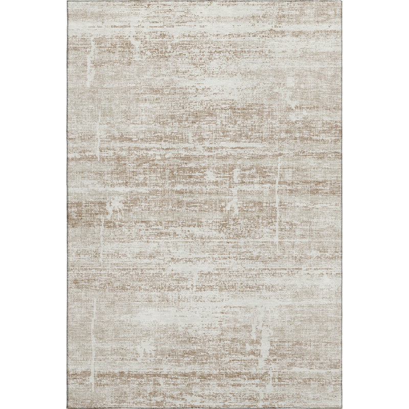 Premium Machine Washable Gerardo Beige Rug, Rectangle 5' x 7'6"