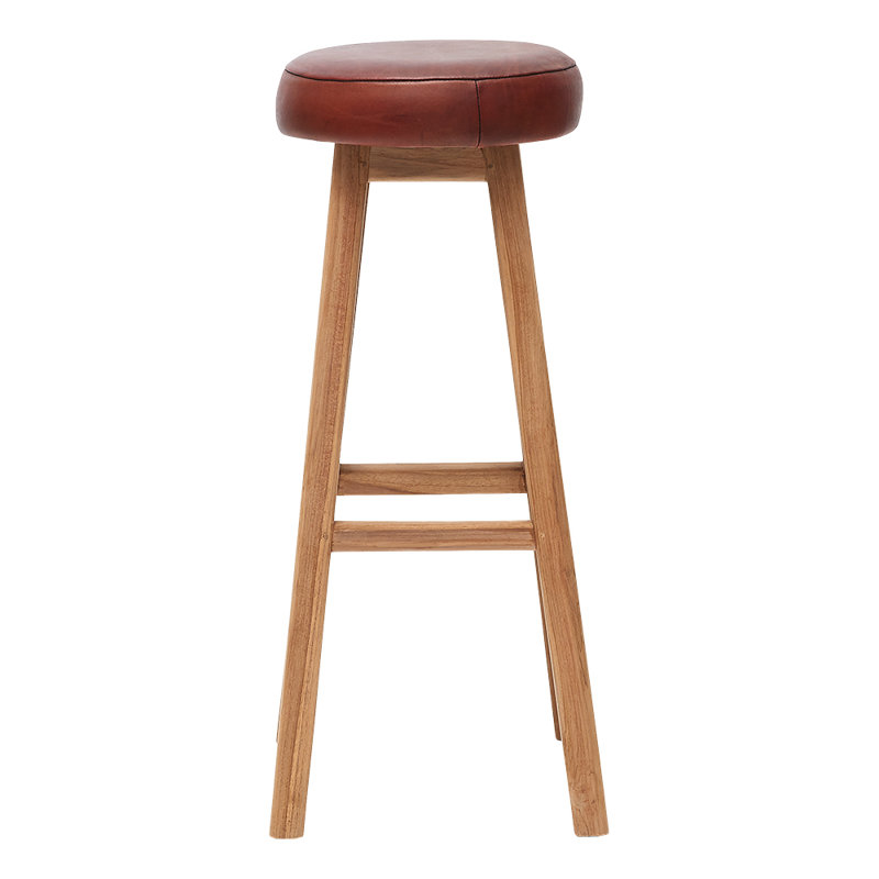 Linnea Upholstered Counter Stool with Solid Wood Frame, Mocca
