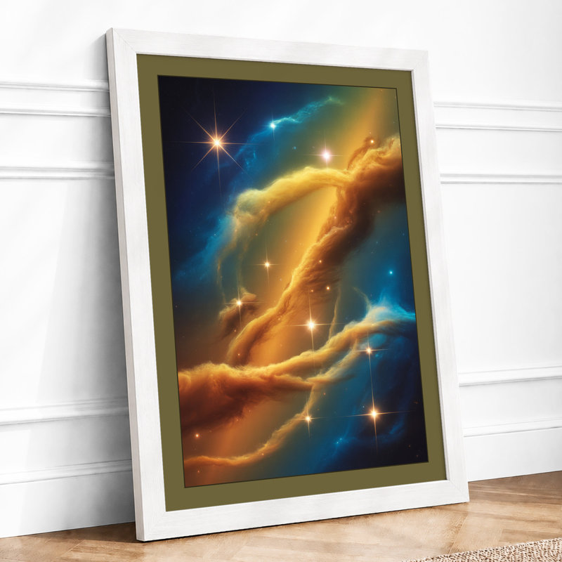 Cosmic Hands Modern - Framed Print, A2 - 59.4 x 42.0 cm, White