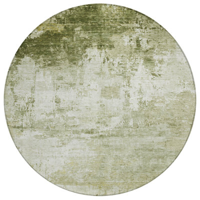 Machine Washable Indoor/Outdoor Xhevrie Sage Rug